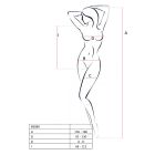 Бодістокінг з декольте Passion BS088 white, імітація корсетної шнурівки