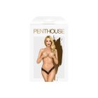 Трусики-тонг Penthouse Dangerous Darling Black L/XL, квіткове мереживо, висока посадка на стегнах, г
