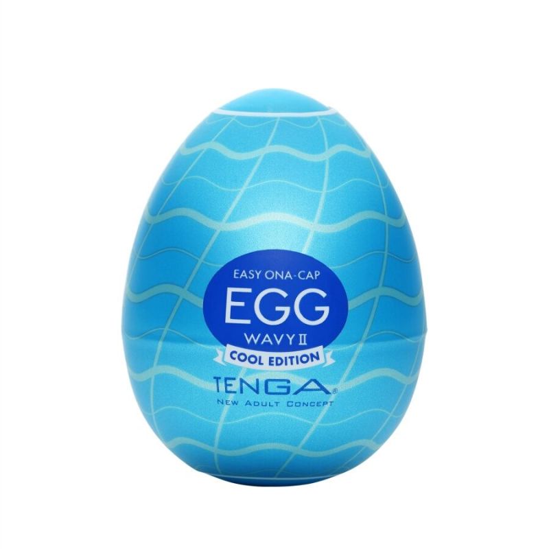Мастурбатор-яйце Tenga Egg Wavy II Cool з подвійним хвилястим рельєфом та охолоджувальним ефектом