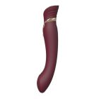Смартвібратор 3в1 Zalo — Queen Wine Red, пульсівна перлина та вакуум, кристал Swarovski