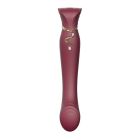 Смартвібратор 3в1 Zalo — Queen Wine Red, пульсівна перлина та вакуум, кристал Swarovski