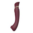 Смартвібратор 3в1 Zalo — Queen Wine Red, пульсівна перлина та вакуум, кристал Swarovski