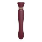 Смартвібратор 3в1 Zalo — Queen Wine Red, пульсівна перлина та вакуум, кристал Swarovski