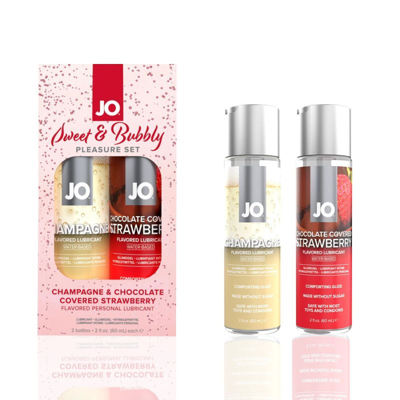 Набір лубрикантів System JO Sweet&Bubbly — Champagne & Chocolate Covered Strawberry (2×60 мл)