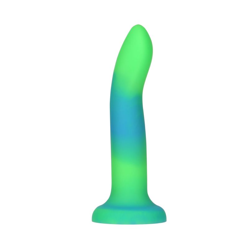 Фалоімітатор, що світиться у темряві, ADDICTION - Rave - 8" Glow in the Dark Dildo - Blue Green