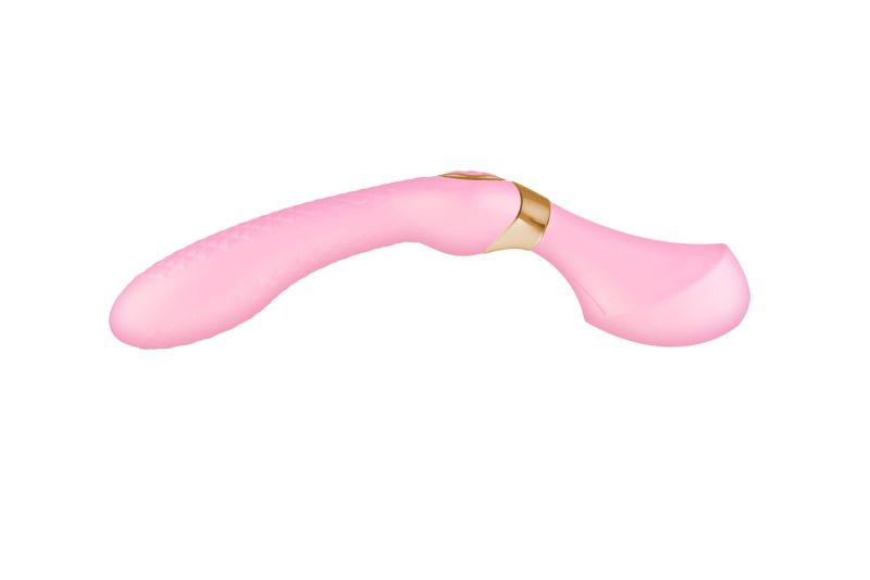 Вибромассажер Shunga Zoa Light Pink, двухсторонний