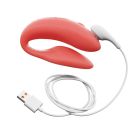 Смарт-вібратор для пар We-Vibe Chorus Crave Coral, сенсорне керування вібраціями стисненням пульта	