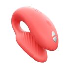 Смарт-вібратор для пар We-Vibe Chorus Crave Coral, сенсорне керування вібраціями стисненням пульта	