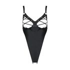 Боді з екошкіри Passion Celine Body 6XL/7XL black, з доступом, відкритий