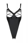 Боді з екошкіри CELINE BODY black 6XL/7XL — Passion: з доступом, відкритий