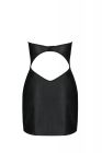 Мінісукня з екошкіри CELINE CHEMISE black 6XL/7XL — Passion: шнурівка, трусики в комплекті