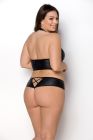 Комплект з еко-шкіри Nancy Bikini black 4XL/5XL - Passion, бра та трусики з імітацією шнурівки