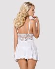 Obsessive 810-BAB-2 babydoll & thong white S/M