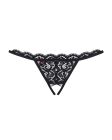 Мереживні танги з двома отворами Obsessive 831-THC-1 crotchless thongL/XL, чорні, бантики