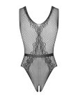 Сітчастий бодістокінг з доступом Obsessive B115 teddy S/M/L, чорний