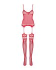 Obsessive Bodystocking F214 red S/M/L