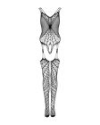 Ажурний бодістокінг під павутину Obsessive Bodystocking G325 black S/M/L, чорний, комбінезон, імітац