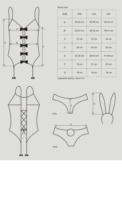 Obsessive Bunny suit 4 pcs costume pink S/M