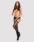 Сітчасті панчохи-стокінги зі стрілкою Obsessive Garter stockings S314 S/M/L, чорні, імітація гартері