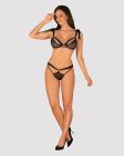 Напівпрозорий еротичний комплект Obsessive Obsessivia 2-pcs set black L/XL, бюстгальтер та трусики, 