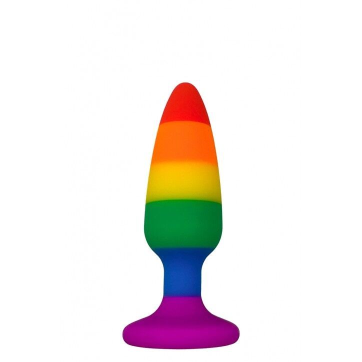 Анальная пробка Wooomy Hiperloo Silicone Rainbow Plug S