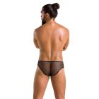 Чоловічі труси зі шнурівкою Passion 035 Slip Richard XXL/XXXL Black, екошкіра, сітка
