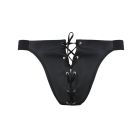 Чоловічі сліпи на шнурівці Passion 044 Slip Ben XXL/XXXL Black, екошкіра, люверси