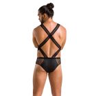 Чоловіче еротичне сітчасте боді Passion 045 Victor S/M Black, екошкіра, сітка