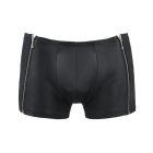 Чоловічі шкіряні боксери з блискавками Passion 049 Short Matt L/XL Black
