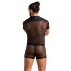 Комплект сітчастої чоловічої білизни Passion 052 Set Michael XXL/XXXL Black, сорочка, боксери, закле