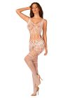 Сітчастий бодістокінг з імітацією топа та шортів Obsessive Bodystocking G330 XL/XXL, white, з доступ