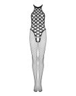 Сітчастий бодістокінг з імітацією боді Obsessive Bodystocking G332 S/M/L, black, з доступом