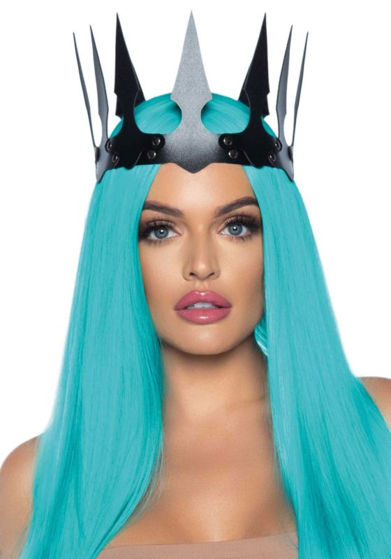 Корона злої королеви Leg Avenue Faux leather spiked crown, штучна шкіра, заклепки