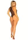 Боді-сітка зі стразами Leg Avenue Net snap crotch tank bodysuit Black, one size