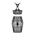 Еротичний напівпрозорий комплект Obsessive K101 top & skirt S/M/L, топ, спідниця
