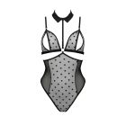 Боді з відкритими грудьми Passion DOMINICA BODY XXL/XXXL black, комір-чокер, корсет