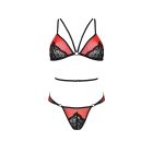 Комплект білизни Passion PEONIA SET XXL/XXXL red, бра, трусики