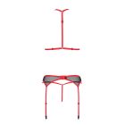 Комплект білизни Passion SATARA SET L/XL red, топ, пояс для панчіх, стрінги
