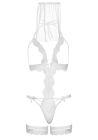 Костюм нареченої Leg Avenue G-string teddy, veil & garter One size White, з відкритими грудьми