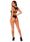 Мереживне боді Obsessive Donna Dream crotchless teddy XS/S Black, відкритий доступ