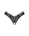 Мереживні стрінги Obsessive Donna Dream crotchless thong M/L Black, відкритий доступ