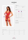Прозорий корсет Obsessive Lacelove corset XS/S Red, мереживо, підв’язки для панчіх