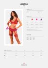 Комплект білизни Obsessive Lacelove cupless 3-pcs set XL/2XL Red, бюстгальтер, стрінги, пояс для пан
