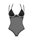 Прозоре боді Obsessive Selinne teddy XS/S Black, дрібна сітка, подвійні бретелі