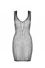 Мінісукня з вертикальним візерунком Passion BS097 One Size, black, плетіння з боків