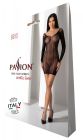 Напівпрозора мінісукня Passion BS101 One Size, black, рукави-мітенки