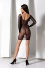 Напівпрозора мінісукня Passion BS101 One Size, black, рукави-мітенки